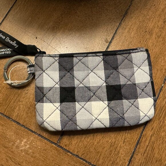 Vera Bradley Kingbird Plaid Cotton Zip ID Case Women Coin & Card Cases - Picture 3 of 5